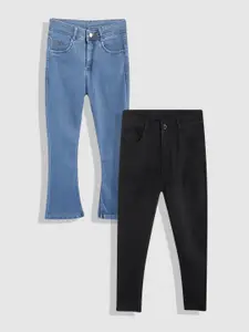 MANZON Girls  Pack of 2 Slim Fit Stretchable Jeans