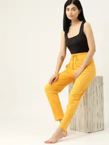 ETC Women Yellow Solid Lounge Pants