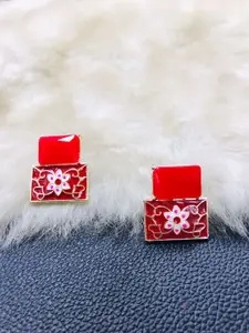 MORKANTH JEWELLERY Women Red & White Contemporary Drop Earrings