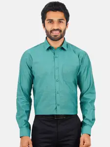 Ramraj Men Green Classic Formal Shirt