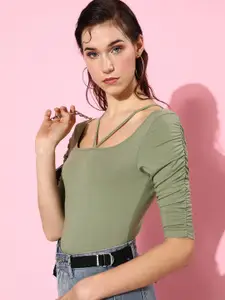The Roadster Lifestyle Co. Olive Green 90's Hollaback Femme Blouse Top