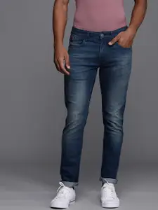 WROGN Men Blue Slim Fit Mid-Rise Clean Look Stretchable Jeans