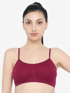 XOXO Design Maroon Non Wired Non Padded Full Coverage Seamless Rapid Dry Bra