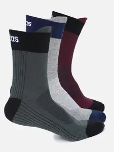 ADIDAS Men Pack of 3 Patterned Ankle Length Cotton Socks