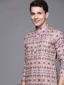Indo Era Men Multicoloured Ethnic Motifs Printed Kurta