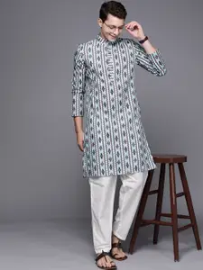 Indo Era Men Ethnic Motifs Cotton Straight Kurta