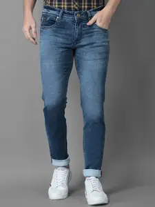 Canary London Men Blue Smart Skinny Fit Low-Rise Printed Cotton Stretchable Jeans