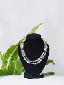 Unnati Silks Women White & Grey Layered Necklace