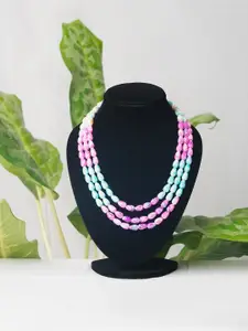 Unnati Silks Women Blue & Pink Layered Necklace