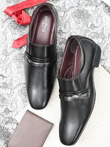 INVICTUS Men Black Solid Formal Slip On Shoes