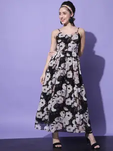 Slenor Multicoloured Floral Georgette Maxi Dress