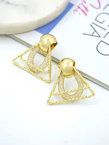 Bellofox Gold-Toned Triangular Drop Earrings