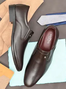 INVICTUS Men Brown Solid Synthetic Formal Slip-On Shoes