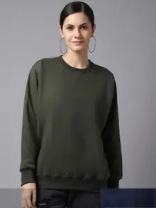 VIMAL JONNEY Women Pack of 2 Black & Olive Green Sweatshirt