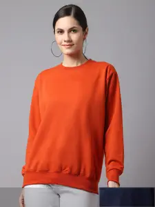 VIMAL JONNEY Women Pack of 2 Orange Sweatshirt