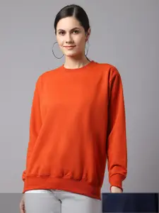VIMAL JONNEY Women Pack of 2 Orange Sweatshirt