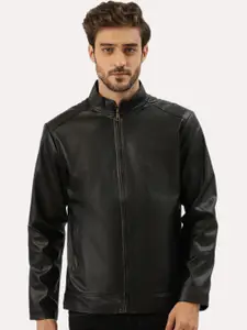 Leather Retail Men Black Outdoor Leather Jacket