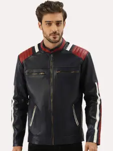 Leather Retail Men Blue Outdoor Biker Jacket