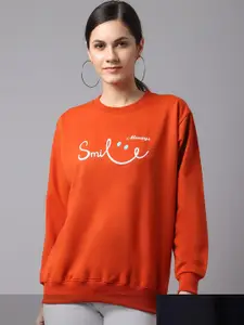 VIMAL JONNEY Women Pack of 2 Orange Sweatshirt