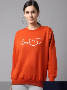 VIMAL JONNEY Women Orange Pack of 2 Sweatshirt