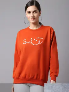 MACK JONNEY Women Pack of 2 Red Fleece Sweatshirts