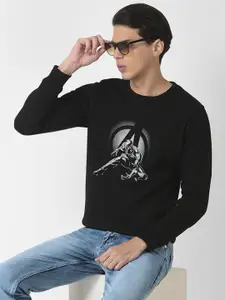 Crimsoune Club Men Black Avengers Printed Sweatshirt