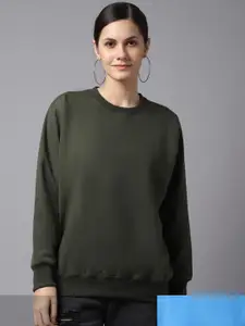 VIMAL JONNEY Pack of 2 Women Olive Green Sweatshirt