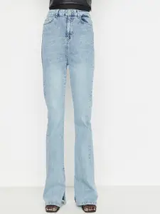 Trendyol Women Blue Bootcut Heavy Fade Cotton Jeans