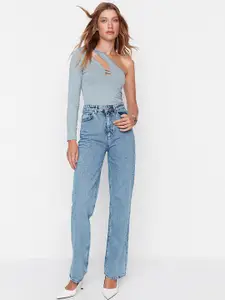 Trendyol Women Blue Pure Cotton Jeans