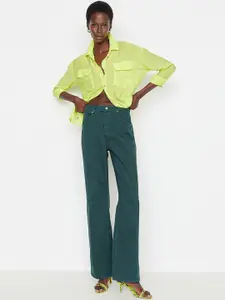 Trendyol Women Green Bootcut Cotton  Jeans