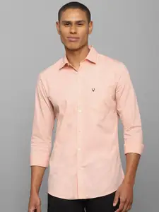Allen Solly Men Peach-Coloured Slim Fit Cotton Casual Shirt