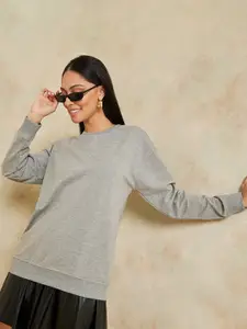 Styli Women Grey Sweatshirt