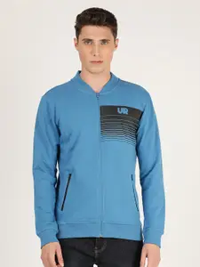 Lee Men Blue Front Open Sweatshirt