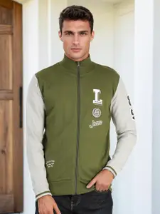 Lee Men Olive Green Printed Sweatshirt