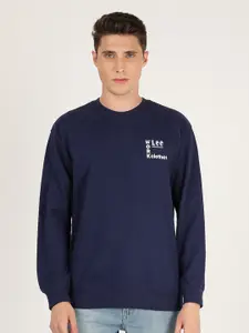 Lee Men Blue Printed Sweatshirt