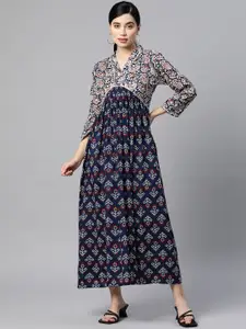 Indibelle Women Ethnic Printed A-Line Ethnic Dress