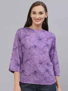 Style Quotient Women Purple Floral Printed Top