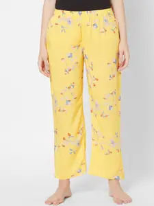 SDL by Sweet Dreams Women Yellow Printed Lounge Pants