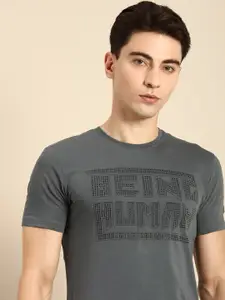 Being Human Men Brand Logo Print With Embellishment T-shirt