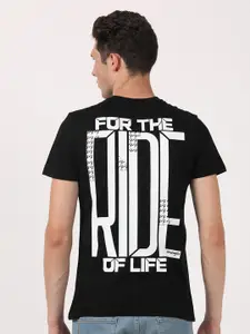 Wrangler Men Black Typography Printed Cotton T-shirt