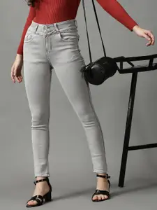 SHOWOFF Women Grey Skinny Fit High-Rise Stretchable Jeans