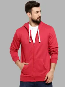Campus Sutra Men Maroon Hooded Sweatshirt