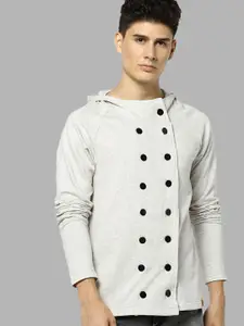 Campus Sutra Men Cream Solid Windcheater Jacket