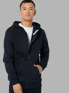 Campus Sutra Men Navy Blue Hooded Sweatshirt