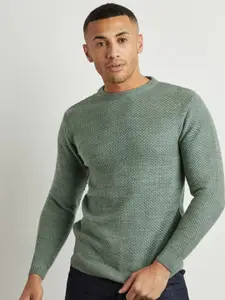 Campus Sutra Men Green Pullover Sweater