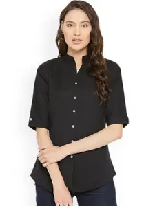 Vastraa Fusion Comfort Mandarin Collar Pure Cotton Casual Shirt