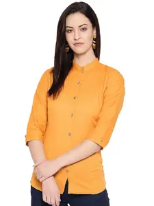 Vastraa Fusion Comfort Mandarin Collar Pure Cotton Casual Shirt