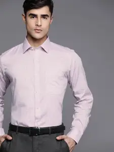 Raymond Men Pink Pure Cotton Slim Fit Checked Formal Shirt