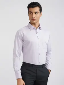 Raymond Men Purple Pure Cotton Self-Design Slim Fit Formal Shirt