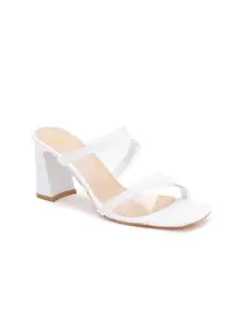 Sole To Soul White & Transparent Block Heels